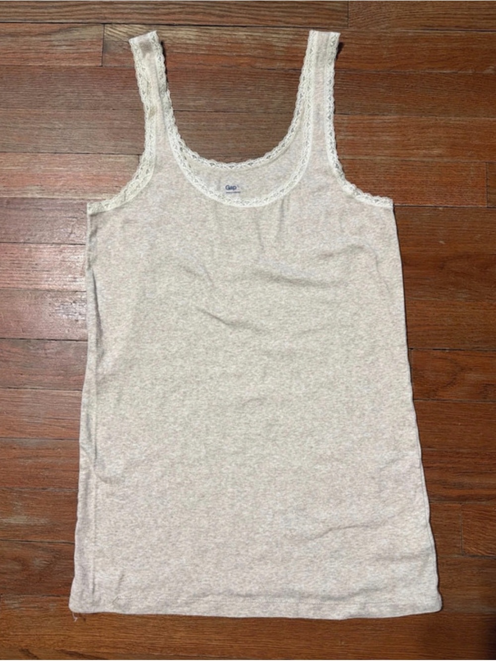 Vintage GAP Lace-Trim Tank Top in Heather Cream